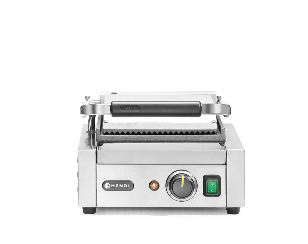 Contactgrill - enkel, HENDI, boven geribd, onder glad, 230V/1800W, 310x400x(H)210mm