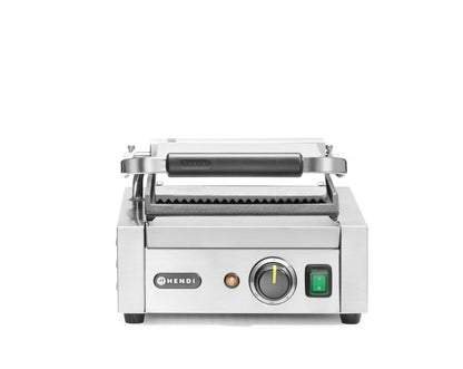 Contactgrill - enkel, HENDI, boven geribd, onder glad, 230V/1800W, 310x400x(H)210mm