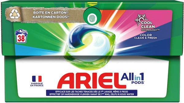 Ariel All in 1 wasmiddel pods, Color, 38 wasbeurten