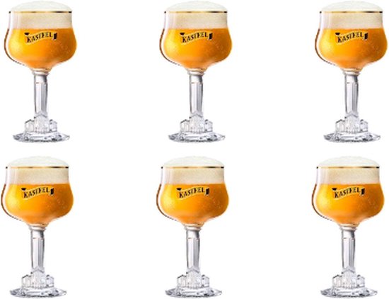 6x Kasteel Bierglazen, 250ml