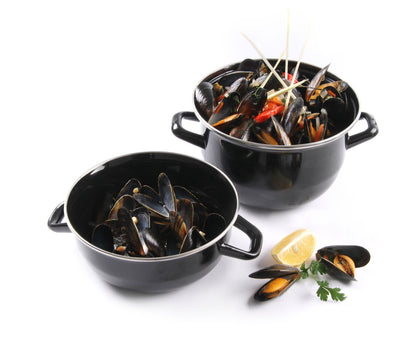 Mosselpan geëmailleerd - met deksel, HENDI, 2,3L, ø200x(H)190mm