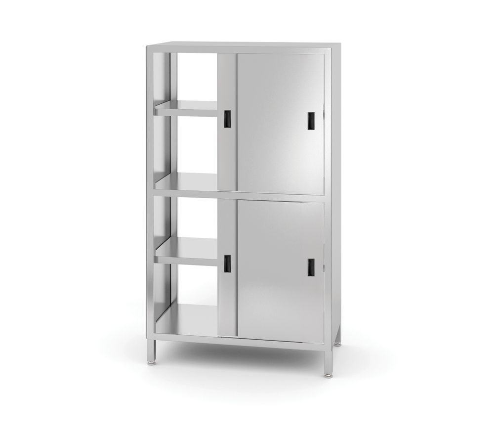 Doorgangskast met tussenschot en schuifdeuren – geschroefd, HENDI, Kitchen Line, 800x500x(H)1800mm