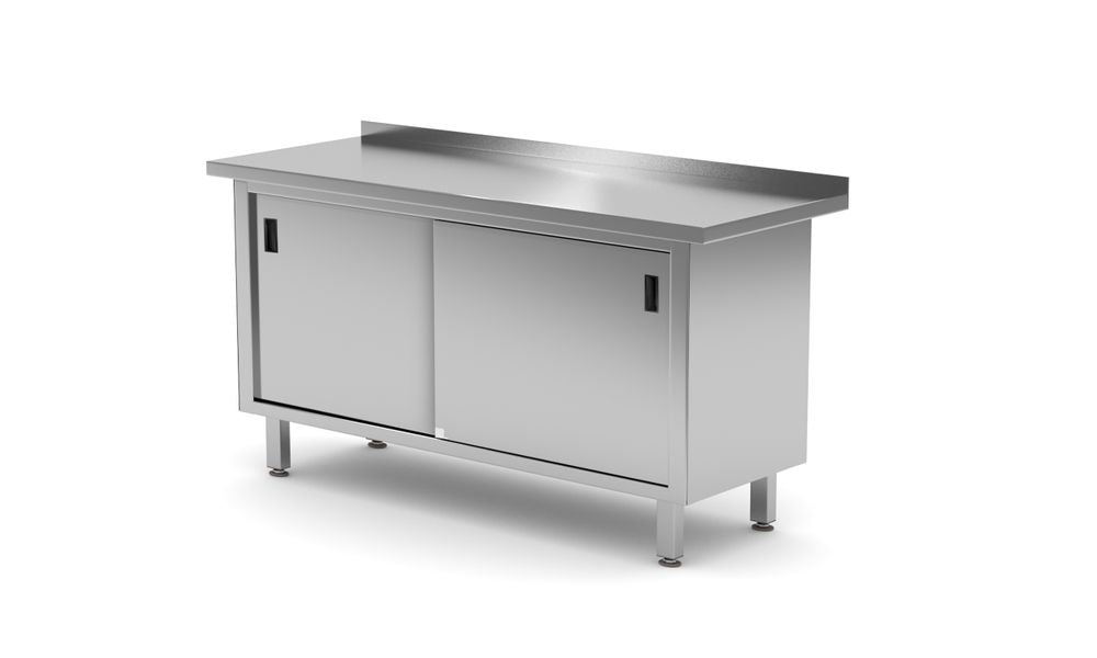 Centrale werktafel zware uitvoering met plank, 700 mm diep, HENDI, Kitchen Line, 1800x700x(H)850mm