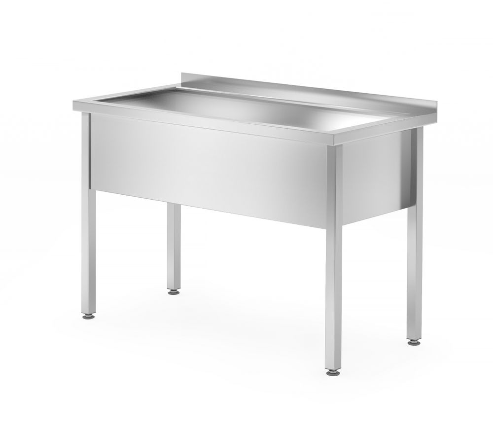 Enkele spoeltafel – gelast, diepte: 700 mm, wasbak: 300 mm., HENDI, Profi Line, 1000x700x(H)850mm