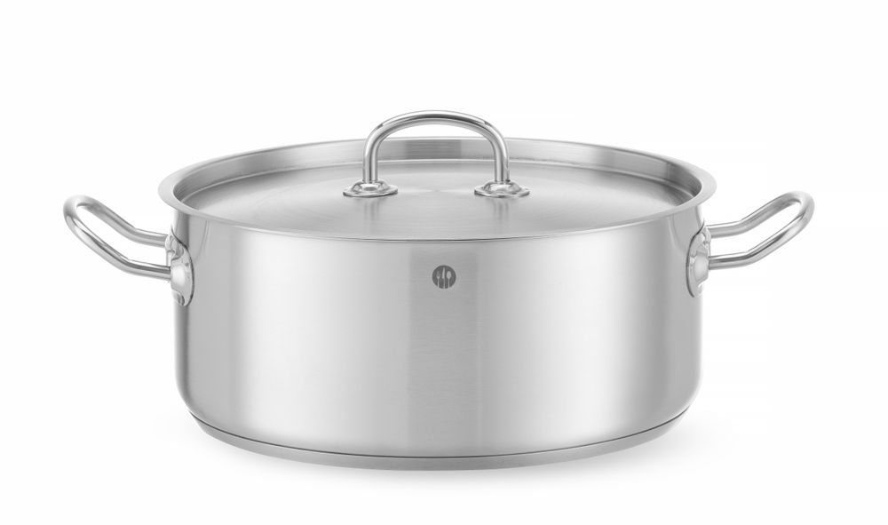 Kookpan laag - met deksel, HENDI, Kitchen Line, 7,3L, ⌀280x(H)120mm