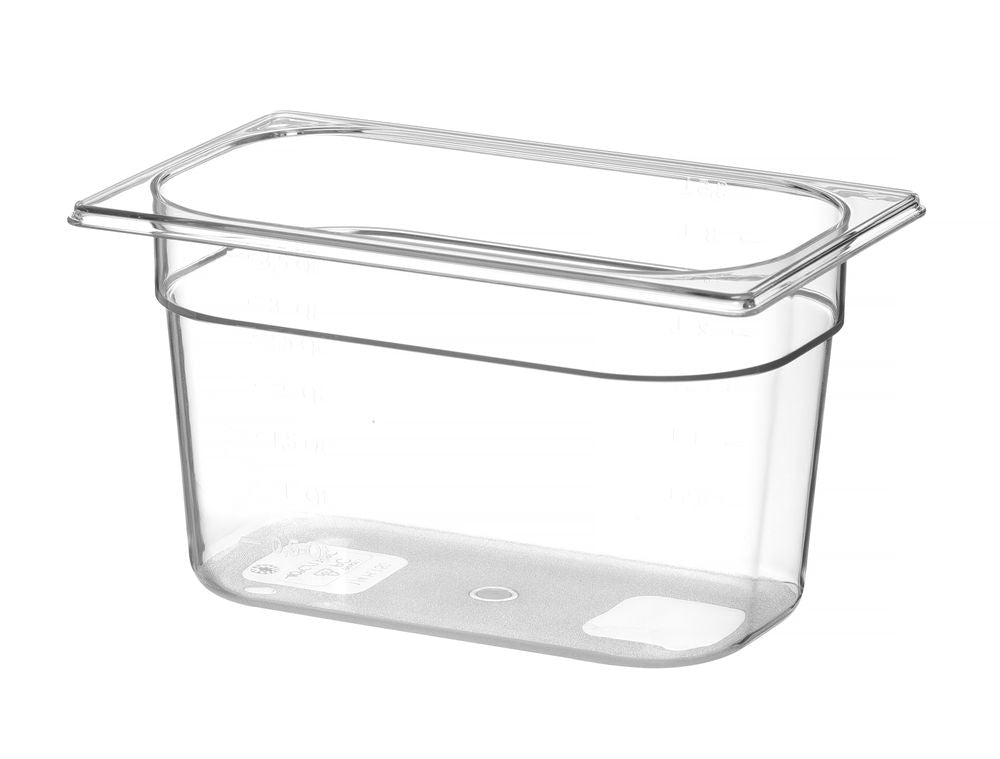 Container GN 1/4 polycarbonaat, HENDI, Profi Line, GN 1/4, 4L, Transparant, 265x162x(H)150mm