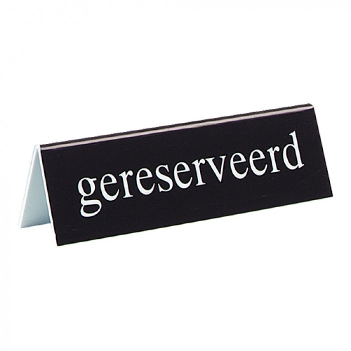 5x Gereserveerd bordjes, BARSA, Zwart, 2-zijdig tafelbordje