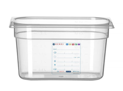 Container GN 1/4, HENDI, GN 1/4, 4L, Transparant, 265x162x(H)150mm
