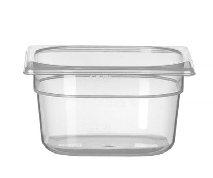Container GN 1/6 polypropyleen, HENDI, Profi Line, GN 1/6, 1,6L, Transparant, 176x162x(H)100mm