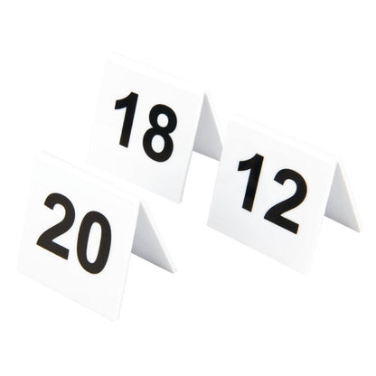 Tafelnummers 11 t/m 20, Kunststof, Tafelnummer set 11-20