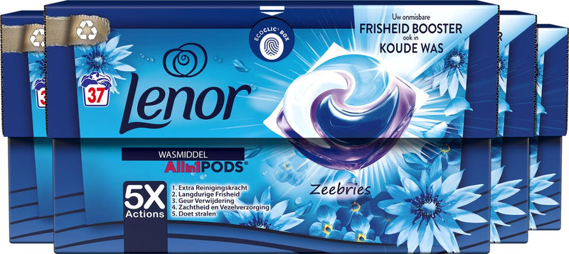 Lenor All in 1 Pods Zeebries - Waspods - 4 x 37 Wasbeurten Voordeelverpakking