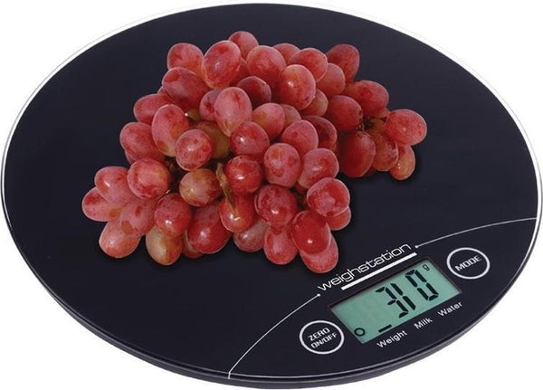 Digitale keukenweegschaal van Weighstation - 5kg - Rond model - Incl. benodigde batterijen