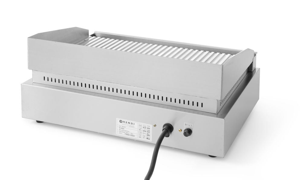 Bakplaat geribbeld, HENDI, Profi Line, geheel geribd, 230V/2400W, 550x420x(H)240mm