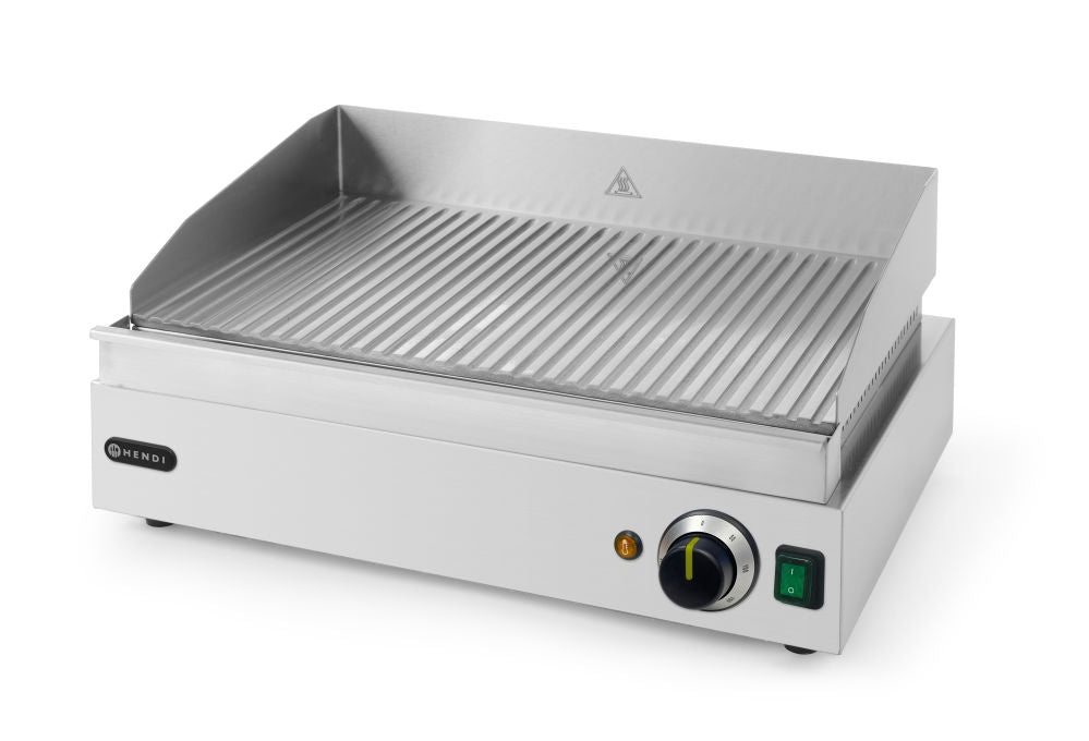 Bakplaat geribbeld, HENDI, Profi Line, geheel geribd, 230V/2400W, 550x420x(H)240mm