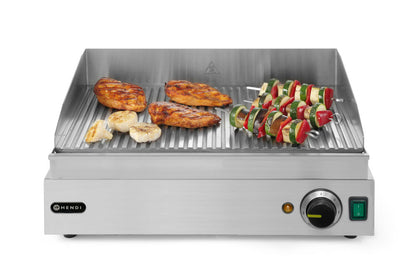 Bakplaat geribbeld, HENDI, Profi Line, geheel geribd, 230V/2400W, 550x420x(H)240mm