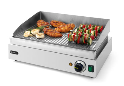 Bakplaat geribbeld, HENDI, Profi Line, geheel geribd, 230V/2400W, 550x420x(H)240mm