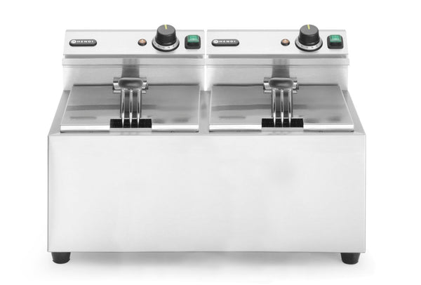 Dubbele Frituurpan Horeca Profi Line - 2 x 8 L, HENDI, Profi Line, 16L, 230V/7000W, 605x460x(H)350mm