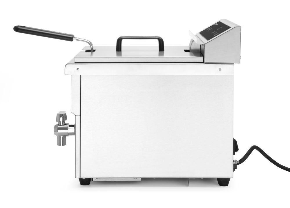 Inductie frituurpan met aftapkraan - 8 l, HENDI, 8L, Lichtgrijs, 230V/3500W, 290x485x(H)405mm