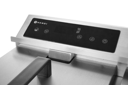 Inductie frituurpan met aftapkraan - 8 l, HENDI, 8L, Lichtgrijs, 230V/3500W, 290x485x(H)405mm