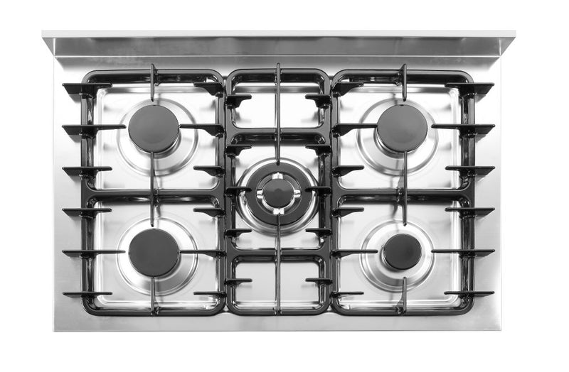 Gasfornuis - 5 pits met elektrische oven, HENDI, Kitchen Line, Zilver, 230V/2900W, 14,3kW, 900x655x(H)900mm