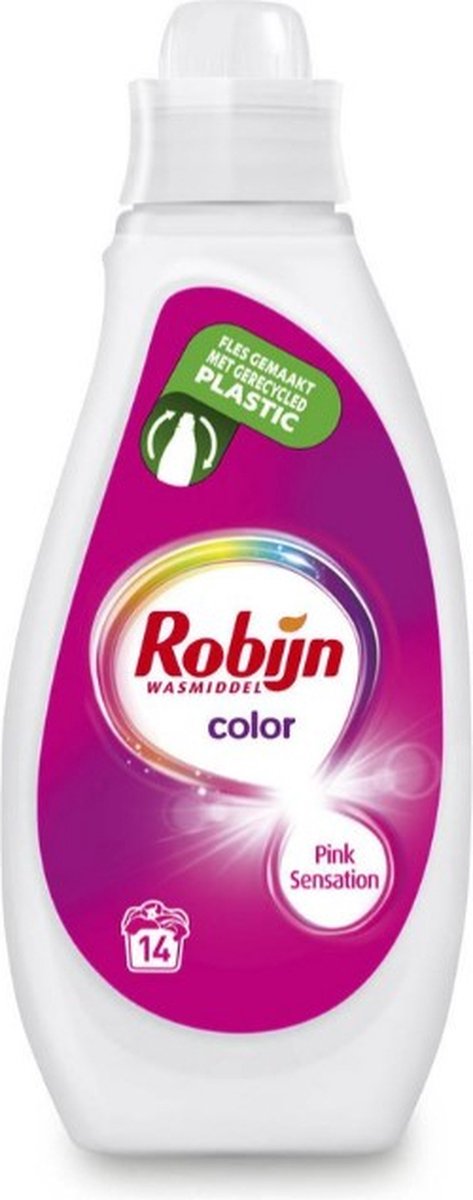 Robijn Color - Pink Sensation - Vloeibaar - Wasmiddel - 8 x 700ML - Voordeelverpakking