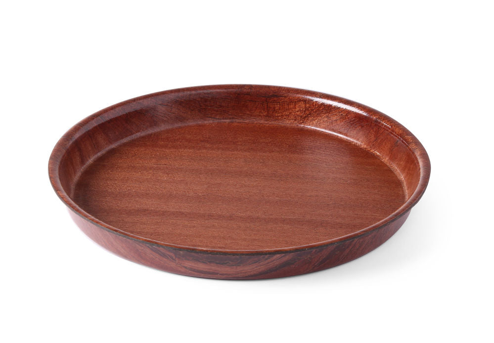 Dienblad woodform, HENDI, Mahonie, ø420x(H)30mm