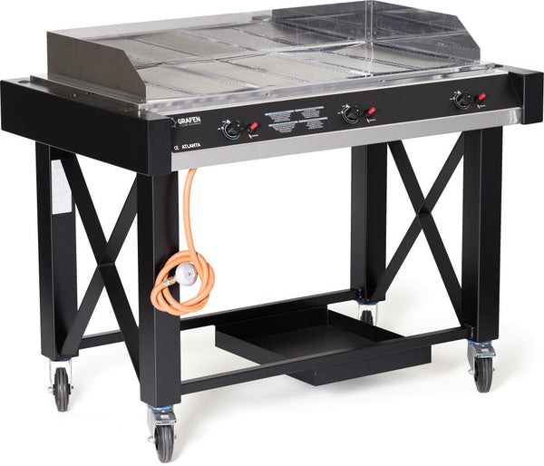 Gas Barbecue Atlanta, HENDI, Zwart, 13kW, 1285x770x(H)917mm