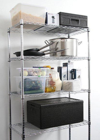Opbergrek met 5 schappen, HENDI, Zwart, 910x455x(H)1830mm