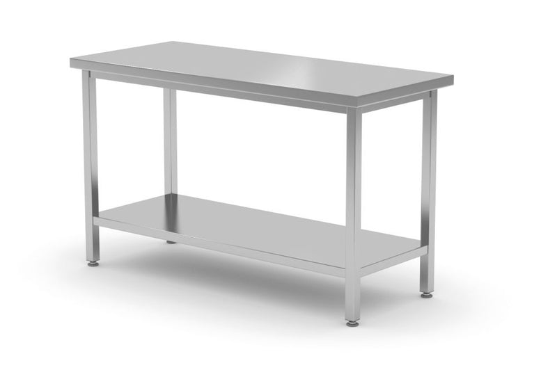 Centrale werktafel met een schap Budget Line – geschroefd, diepte: 600 mm, HENDI, Budget Line, 1000x600x(H)850mm