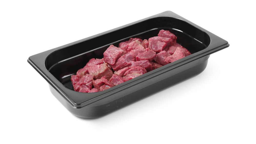 Gastronormbak GN 1/4 zwart polycarbonaat, HENDI, Profi Line, GN 1/4, 1,8L, Zwart, 265x162x(H)65mm