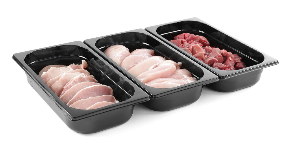 Gastronormbak GN 1/4 zwart polycarbonaat, HENDI, Profi Line, GN 1/4, 1,8L, Zwart, 265x162x(H)65mm