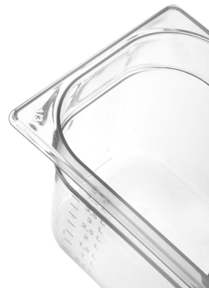 Gastronormbak GN 1/6 polypropyleen, HENDI, Profi Line, GN 1/6, 1,6L, Transparant, 176x162x(H)100mm