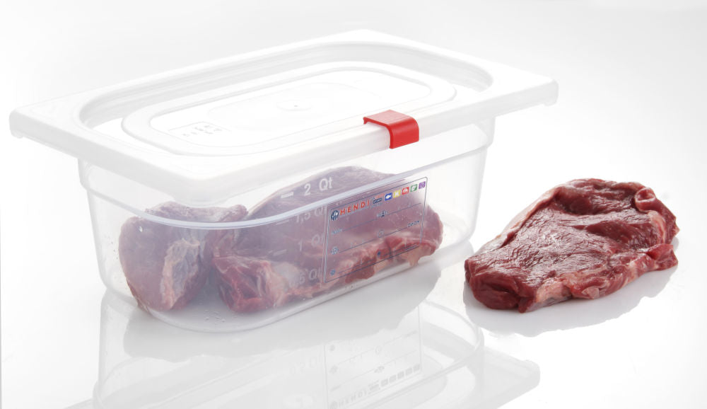 Voorraadbak HACCP GN 1/9, HENDI, GN 1/9, 0,6L, Transparant, 176x108x(H)65mm