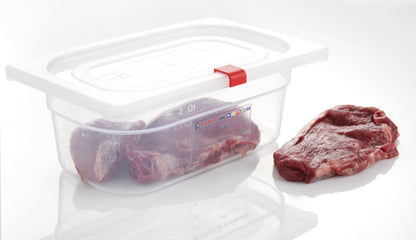 Voorraadbak HACCP GN 1/9, HENDI, GN 1/9, 0,6L, Transparant, 176x108x(H)65mm