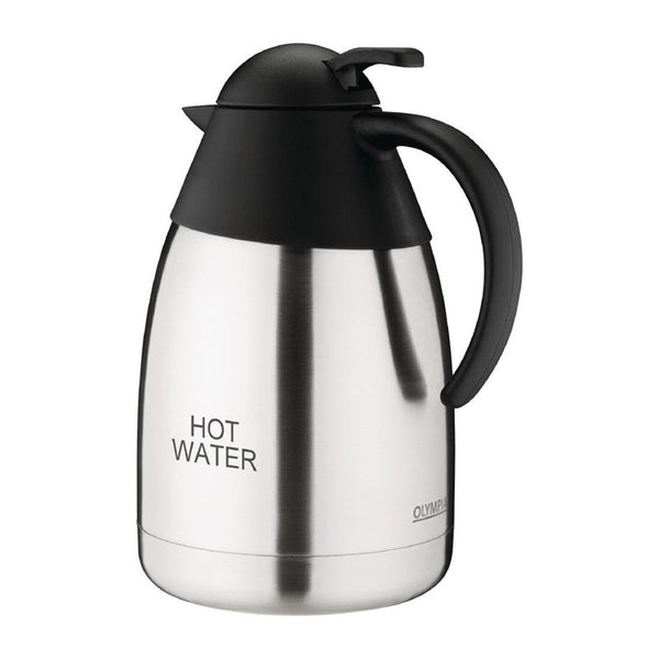 Thermoskan HOT WATER,1,5L, Olympia, met drukknop - Zwart